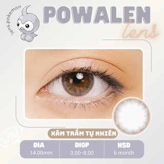 Kính áp tròng cận  màu xám tự nhiên POWALEN - Lens giãn nhẹ dia 14.0 ,made in Korea