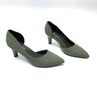 Min's Shoes - Giày Nữ Khoét Sườn K36 Rêu Xước