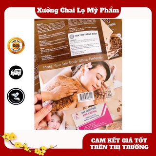 [Hàng chuẩn] Kem và bột tắm trắng Thái Body Whitening Shower Coffee, nguyên liệu, công thức làm kem trộn body trắng da.