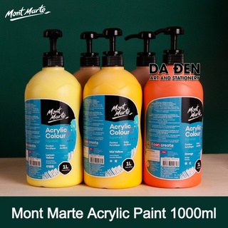 [DA ĐEN] Màu Signature Acrylic Mont Marte 1 Lít Có Vòi - (Trắng) Titanium White