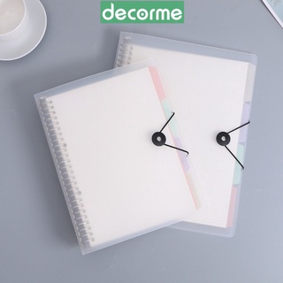 Sổ còng B5 A4 A5 DecorMe bìa còng khóa tròn bìa nhựa mềm kèm giấy và tab phân trang