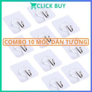 Com Bo 10 Móc Dán Tường Trong Suốt Siêu Chịu Lực