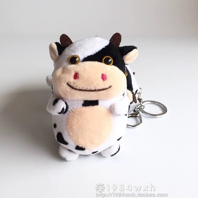 Móc khoá bò sữa bông