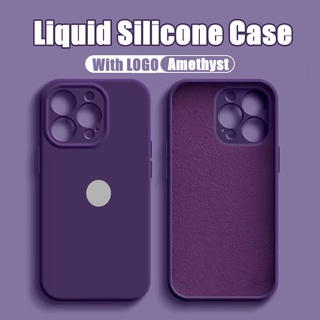Ốp Điện Thoại Silicon Màu Thạch Anh Tím Cho iPhone 14 13 12 Pro Max 11 XS Max XR X 7 8 Plus 14 Plus 13Pro Max 14 Pro Max