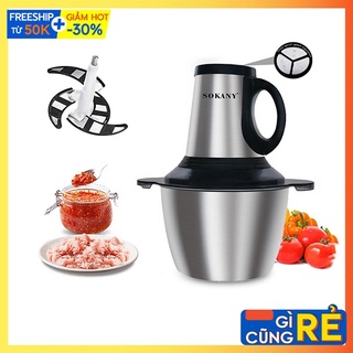 [Mã ELHADEV giảm 4% đơn 300K] Máy Xay Thịt Xay Thực Phẩm SOKANY 3L Chất Liệu Inox