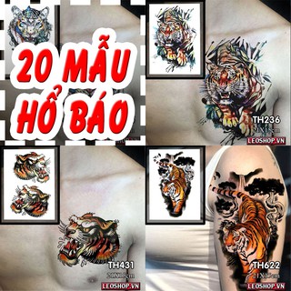 Hình Xăm Dán Hổ Báo Các Loại 2 (21x15cm)