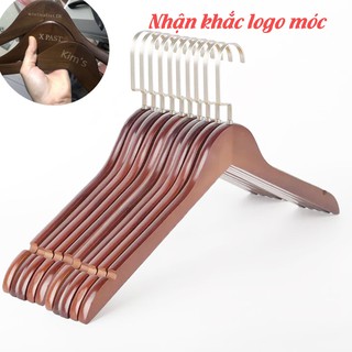 Bộ 50 Móc Gỗ Nâu KTN  Đầu Móc Dẹp 44.5cm