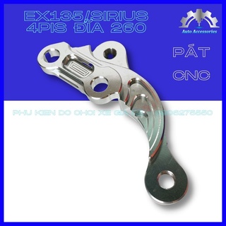 PÁT CNC Pát Heo 4 pis Adelin BRCMBE cho xe Sirius,Ex135,Ex2010 đĩa 260mm Pát CNC pát trước. với công nghệ sơn tỉnh điện