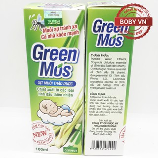 Green mos - Xịt muỗi thảo dược cho cả trẻ em từ 3 tháng tuổi (Lọ 100ml)