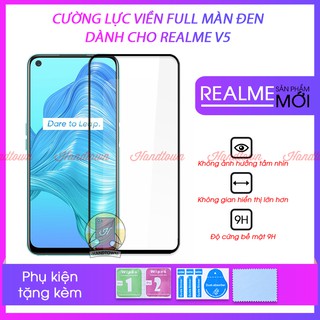 Cường Lực Full Màn Đen Full Keo Realme V5 V5 5G RealmeV5 Không Chấm Li Ti Chống Trầy Xước Va Đập Độ Trong Suốt Cao