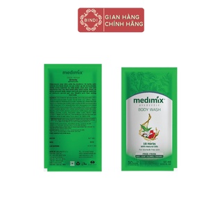 Set 12 sữa tắm Medimix 18 Loại Thảo Dược/Nghệ &amp; Argan/Đàn Hương/Kumkumadi/Cỏ Hương Bài 10ml/gói