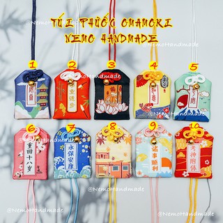 Túi Phước Omamori bọc vỏ trong suốt tặng kèm hoa khô, đá phong thuỷ, giấy ước nguyện - Mã sản phẩm OMPC10M