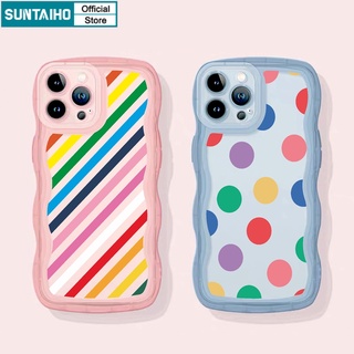 Suntaiho Ốp lưng iphone  Ốp điện thoại  trong suốt chống sốc họa tiết chấm bi thích hợp cho iPhone 11 12 13 Pro XS XR iPhone 7 8 Plus