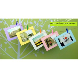 Bộ khung ảnh + Kẹp gỗ (7 chiếc)