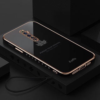 QIANZI Ốp Chống Sốc In Họa Tiết Lá Phong Cho Oppo RENO Oppo RENO 2 Oppo RENO Z Oppo RENO 3 Oppo RENO 3Pro Oppo RENO 2F