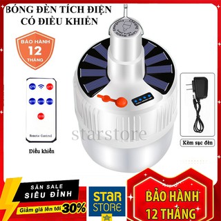 Bóng đèn tích điện 100w có remote điều khiển, tích hợp sạc bằng năng lượng mặt trời