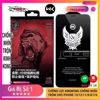 Kính Cường Lực iPhone Chống Nhìn Trộm King Kong Cho iPhone 14/13/12/11/Pro/ProMax XR/XsMax/Xs/X 8Plus/7Plus 6Plus/6SPlus