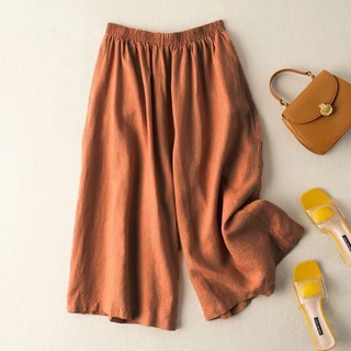 Quần lửng đũi xước ống rộng, cạp cao , phong cách hàn quôc Bigsize 80 cân OR35_ Lady