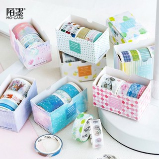 Set 4 cuộn băng dính washi tape 3m trang trí sổ