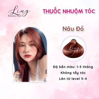Thuốc nhuộm tóc màu NÂU ĐỎ, không tẩy tóc lên từ nền nâu