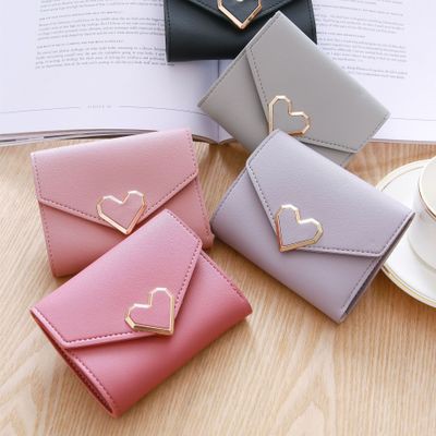 ( hàng sẵn ) ví nữ giá rẻ cầm tay mini nhỏ gọn nhiều ngăn bỏ túi thời trang hàn quốc trái tim