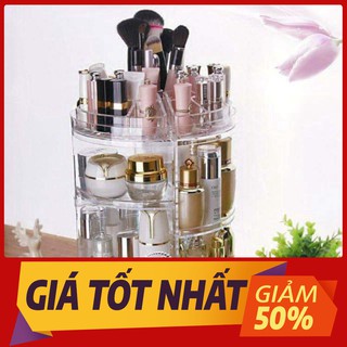 [Sale toàn shop] Sẵn hàng Kệ mỹ phẩm trụ xoay 360 độ mẫu 1