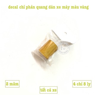 Decal chỉ phản quang dán mâm xe máy màu vàng thanh khang pvn32
