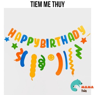 Bộ dây chữ HAPPY BIRTHDAY nỉ kèm chùm họa tiết vui nhộn