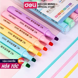 [Mã LIFE1404ALL giảm 20K đơn 50K] Bút dấu dòng màu Macaron Deli – 6 chiếc/ hộp- S605