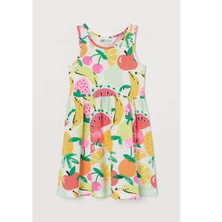 Váy thun cotton không tay bé gái, hình hoa quả, Hờ mờ UK săn SALE