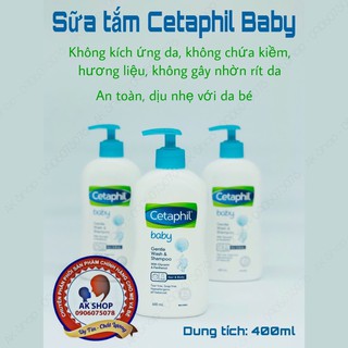 sữa tắm cetaphil baby 400ml có vòi hàng chính hãng Úc