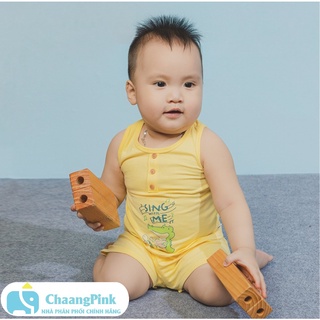 Bộ ba lỗ Lake vàng, quần áo trẻ em, phụ kiện, đồ sơ sinh hãng Chaang chất liệu cotton an toàn cho bé