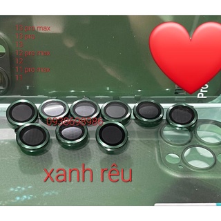 Bộ 3 dán cam iphone 13 pro max , 13 , 13 pro , 11 , 11 pro max màu xanh rêu