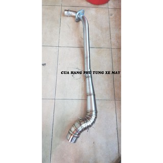 Cổ pô tăng 2 khúc inox 304 cho xe Dream/ Wave/ Sirius gắn lon pô độ họng 51mm