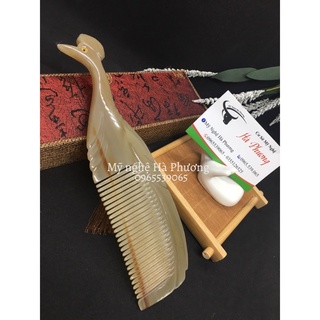 Lược sừng khía mẫu con Công đẹp, sang trọng - sản xuất trực tiếp tại xưởng, làm quà tặng cực kì ý nghĩa