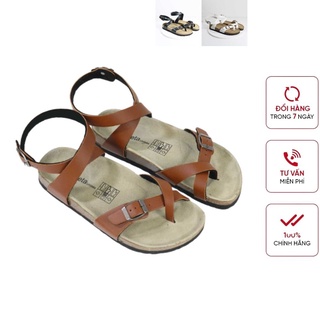 Sandal Nữ Xỏ Ngón Đế Trấu Màu Đen Màu Trắng Detaunisex Mã SATA20 Hàng Full Box Quai Cài