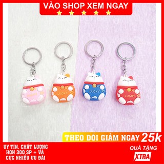 Móc khóa mèo may mắn mập ú dễ thương giá rẻ dễ cưng ✓móc khóa mèo thần tài