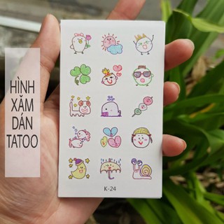 Hình xăm mini cartoon k24. Xăm dán tatoo mini tạm thời, size <10x6cm