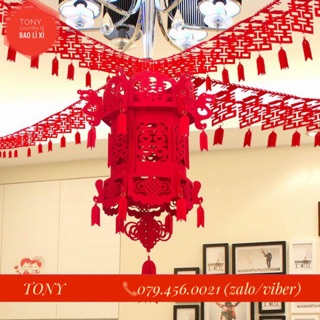 (CƯỚI) DÂY TREO CHỮ HỶ ĐỎ TRANG TRÍ ĐÁM CƯỚI SIÊU SANG TRỌNG - TONY