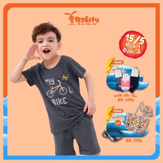 Bộ quần áo bé trai ngắn tay RABITY thun họa tiết trẻ em chất liệu an toàn 90177.90087