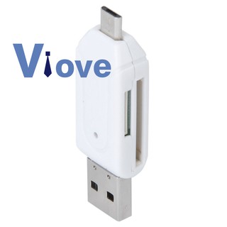 USB 2.0 + USB mini OTG SD Card Reader Cell Phone Tablet PC