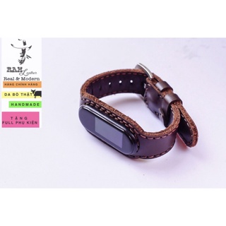 Dây miband RAM Leather da bò thật cho miband 3 , miband 4 , miband 5, miband 6