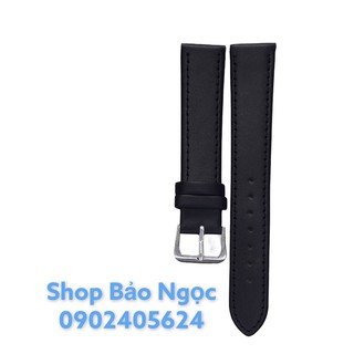 GIÁ ĐỘC NHẤT Dây da đồng hồ nam nữ màu đen trơn các size 8-10-12-14-16-18-20-22-24 (MĐ)