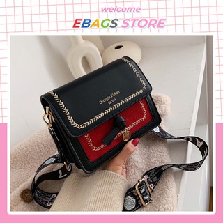 [ Sale Hot ] Túi Xách Nữ Retro Chất Da Phối Màu Dây Đeo Họa Tiết Siêu Đẹp TEB265