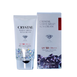 Kem Chống Nắng Cao Cấp Dành Cho Mặt Và Toàn Thân Crystal white milky sun cream 3W CLinic Hàn quốc 50ml/Hộp - KC