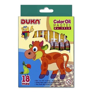 Bút Sáp Màu Dầu DUKA: 18 Màu - Hộp Giấy