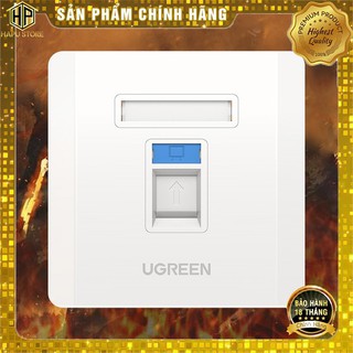 Mặt nạ âm tường RJ45 bằng nhựa màu trắng Ugreen 80180 chính hãng - Hapustore