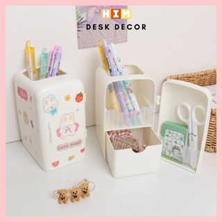 Hộp đựng bút để bàn cute hình tủ lạnh đựng đồ đa năng, đồ văn phòng phẩm,mỹ phẩm, cọ trang điểm 3 màu lựa chọn