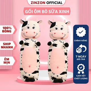 Gối ôm bò sữa size bự dễ thương nhồi bông cao cấp ZinZon