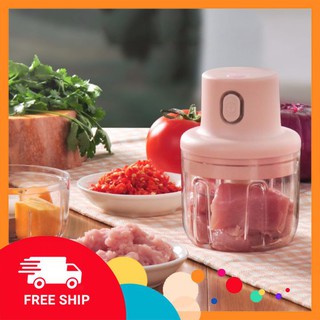 Máy Xay Mini Sạc Điện Đa Năng, Máy Xay Cầm Tay Sạc điện 250ML xay tỏi ớt, xay thịt đa năng, có cổng sạc USB -FREESHIP